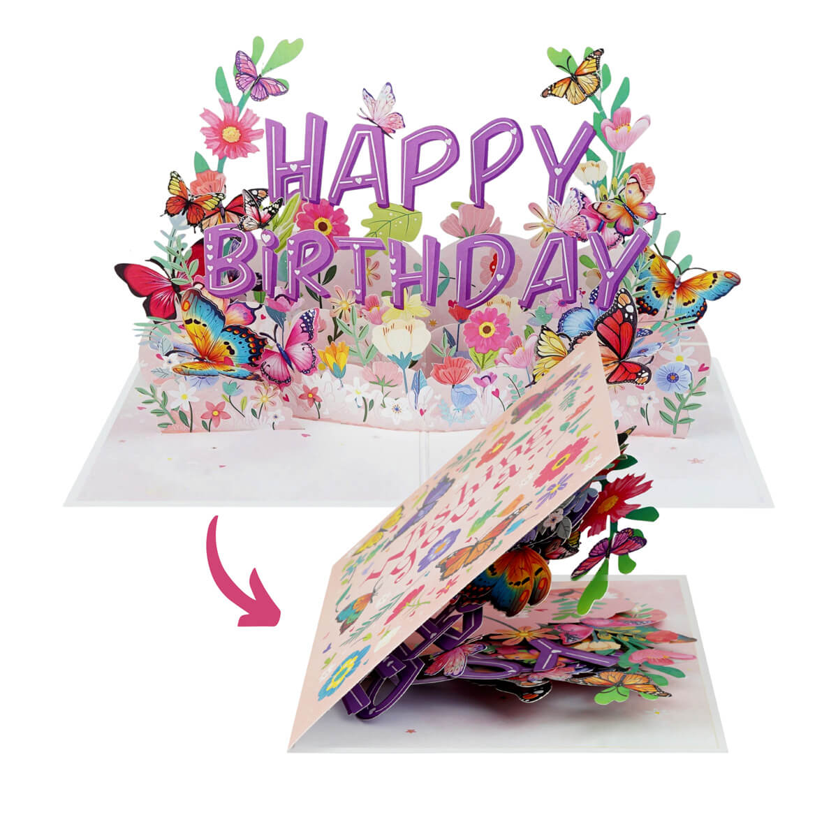 Happy Birthday Butterflies Pop Up Card