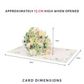 Load image into Gallery viewer, Happy Couple 3D Engagement Card - image of dimensions of card open
