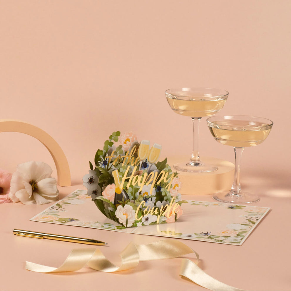 Cardology - Happy Couple Engagement 3D Card for Weddings