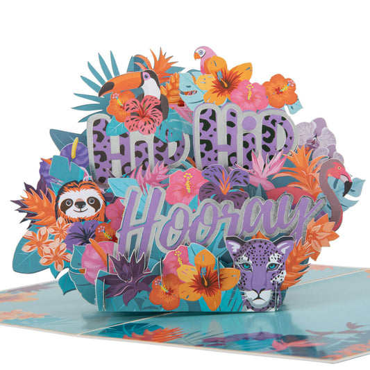 Hip Hip Hooray Congratulations Card - close up image