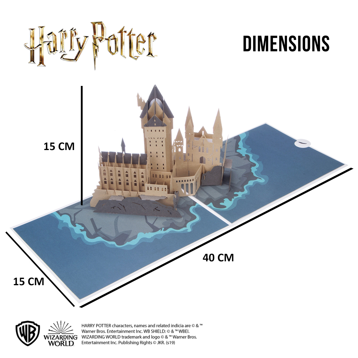 Harry Potter Hogwarts Pop Up Card dimensions