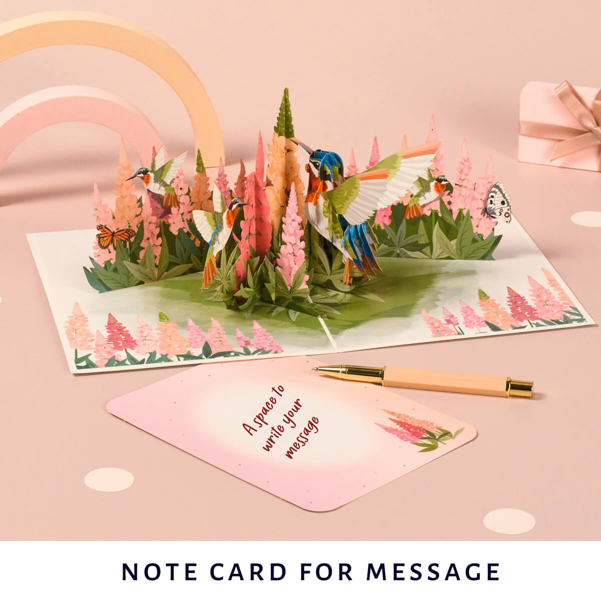 Hummingbird Pop Up Card notecard