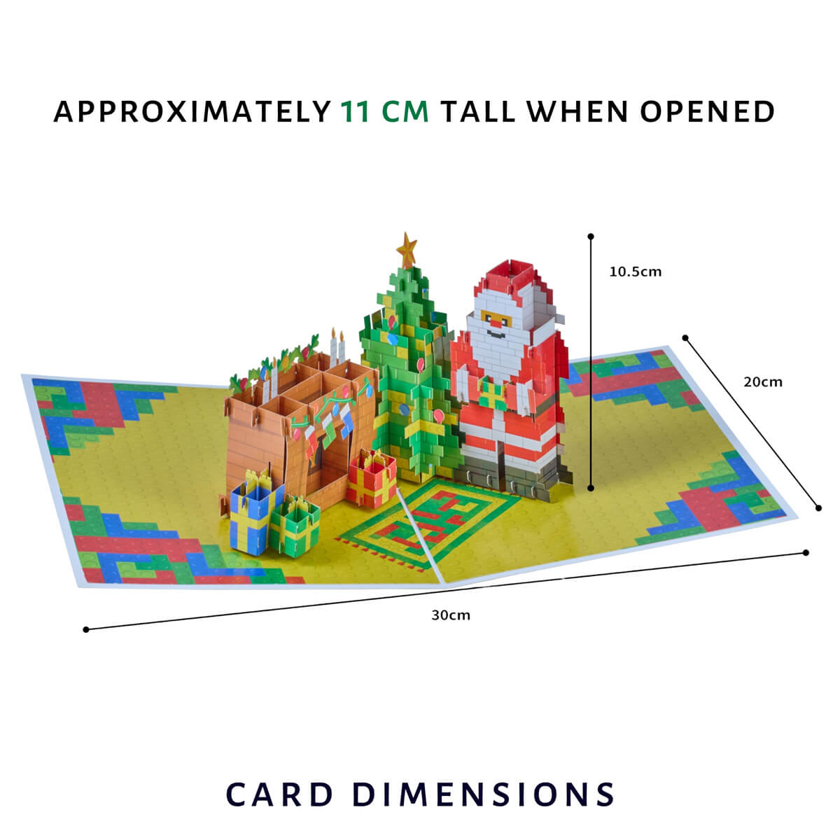 Merry Brickmas Pop Up Card dimensions