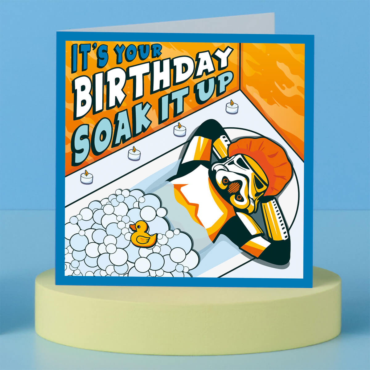 Original Stormtrooper - Its Your Birthday Soak It Up Card for Star Wars fans - officially licensed by Cardology - lifestyle image