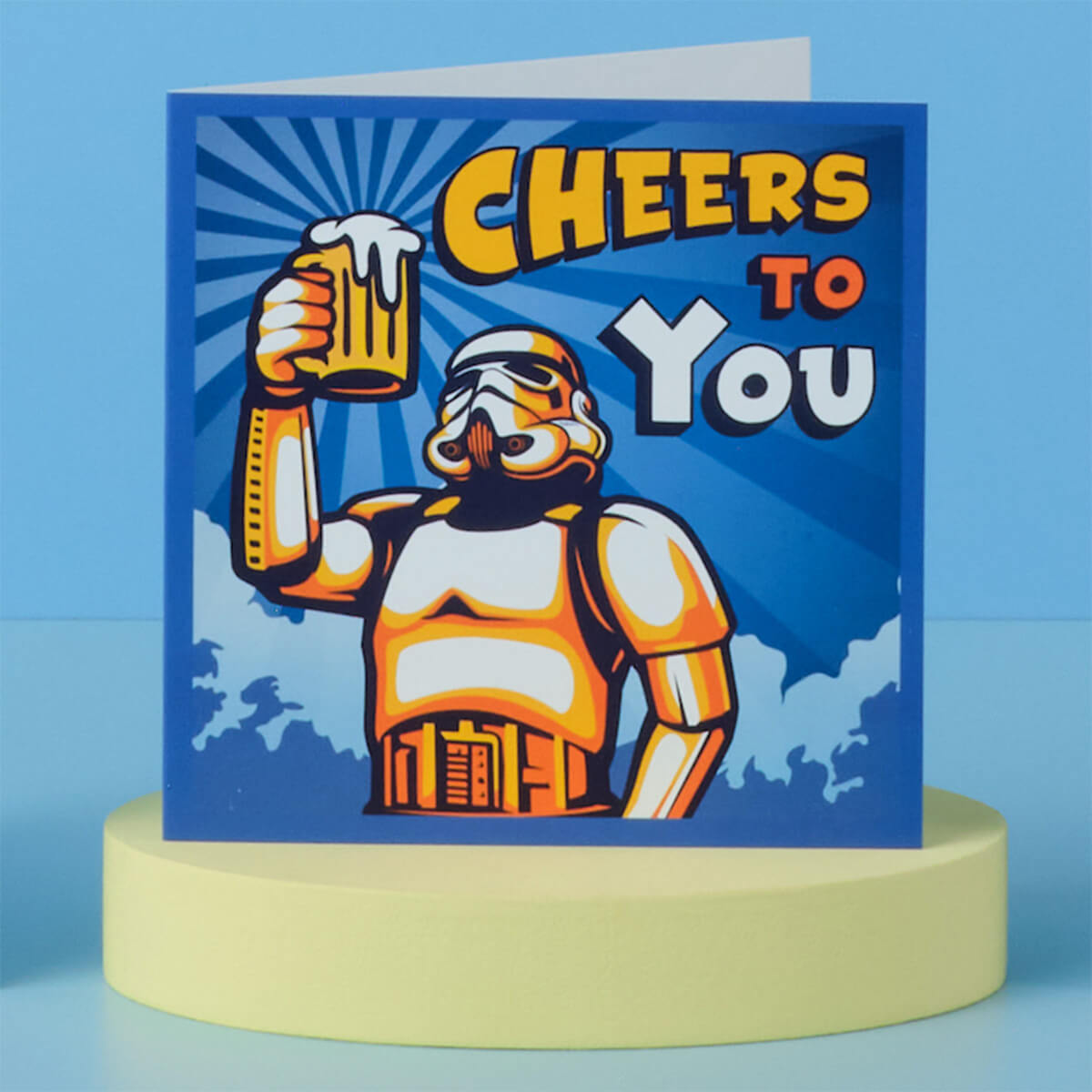 Original Stormtrooper Beer Birthday Card by cardology - Card reads 'Cheers To You' - officially licensed