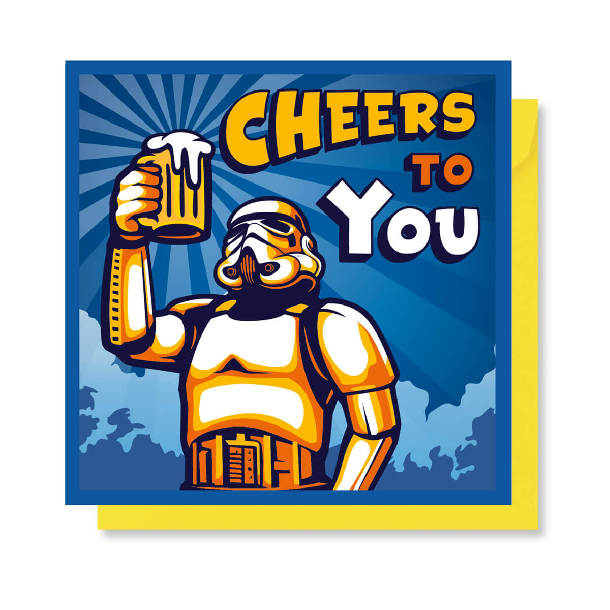 Original Stormtrooper Beer Birthday Card by cardology - Card reads 'Cheers To You' - officially licensed