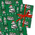 Load image into Gallery viewer, Original Stormtrooper Christmas Gift Wrap Pack of 4 sheets and 2 designs - Green and white
