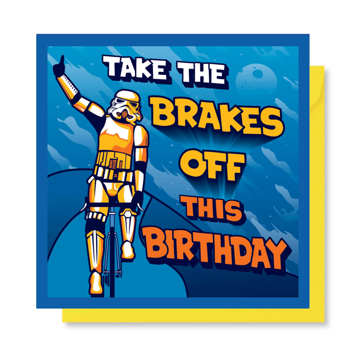 Original Stormtrooper Cycling Birthday Card - Officially Licensed by Cardology