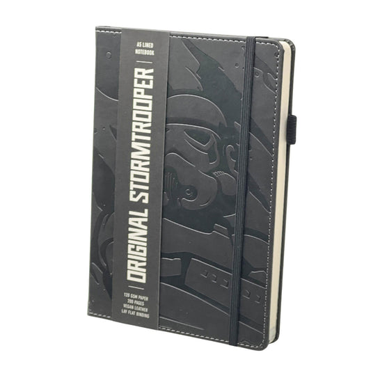 Original Stormtrooper A5 Lined Notebook Journal - black with de-bossed graphic of the Stormtrooper - perfect gift for Star Wars fans