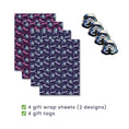 Load image into Gallery viewer, Set of gift wrap sheets with Original Stormtrooper Retro design and matching gift tags on a white background
