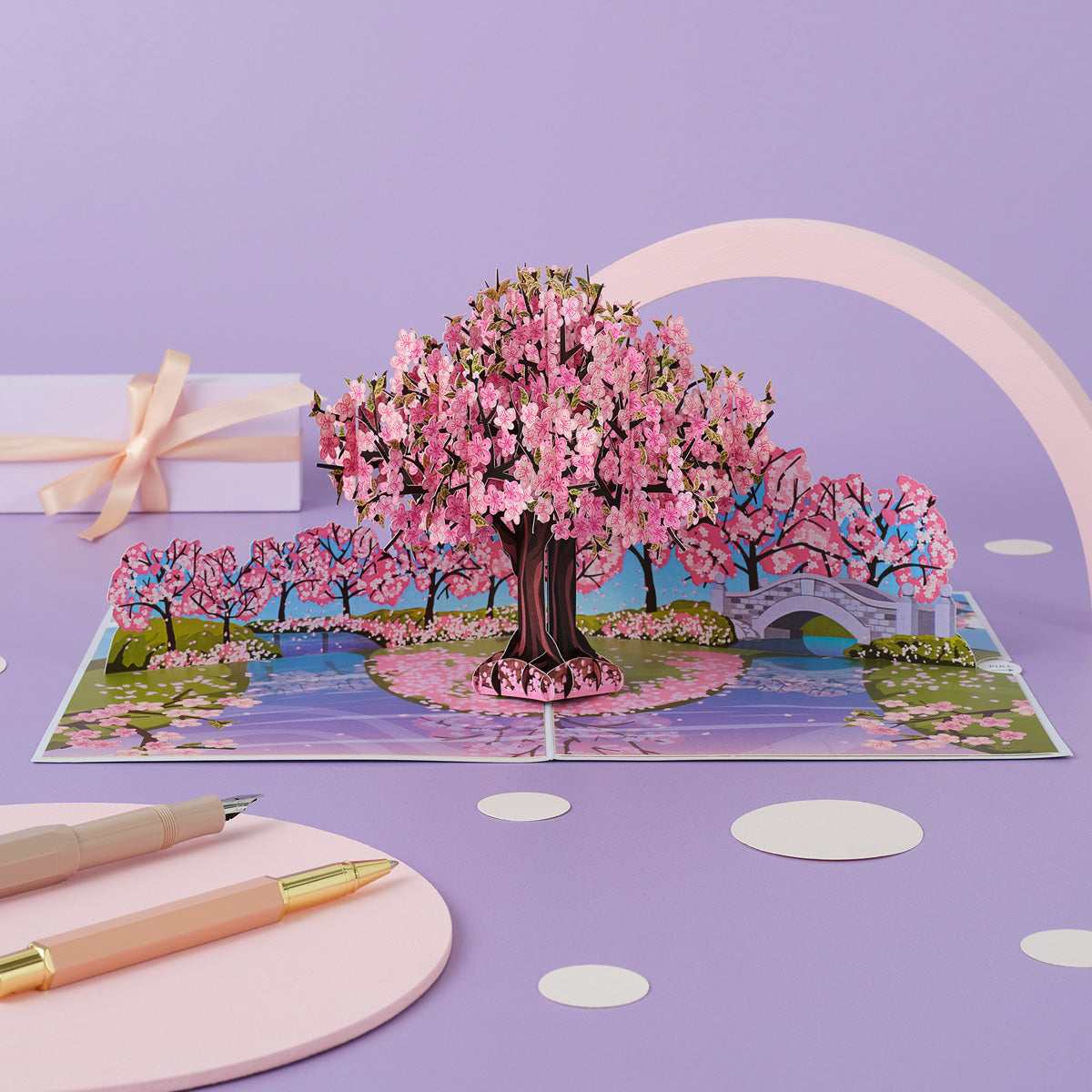 Pink Cherry Blossom Tree Pop Up Card