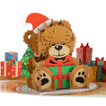 Load image into Gallery viewer, Santa Bear Christmas Pop Up Card by Cardology - close up image of pop up card
