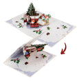 Load image into Gallery viewer, Winter Wellies Pop Up Card for gardening lovers - close up image of 3D card closing
