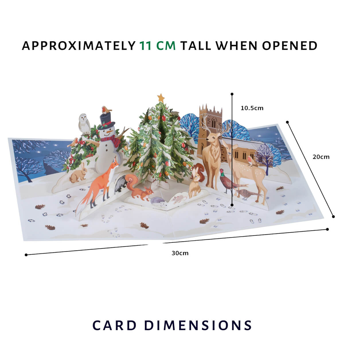 Winter Woodland Pop Up Card dimensions