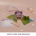 Load image into Gallery viewer, Wisteria 3D Pop Up Card for first anniversary gift and Valentines Day - image of notecard for personal message
