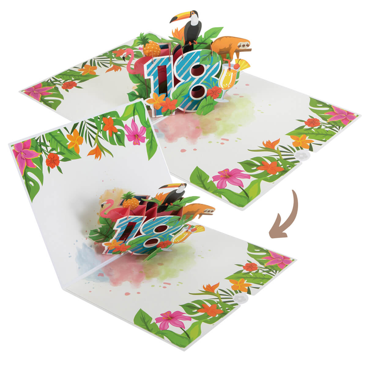 18th Birthday Tropical Pop Up Card