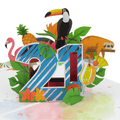 21st Birthday Tropical Pop Up Card