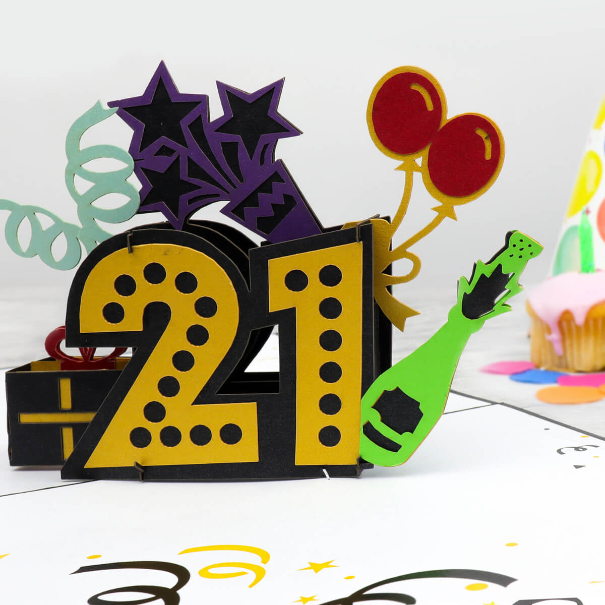 lifestyle image of 21st birthday card