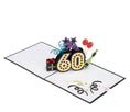 Load image into Gallery viewer, 60th birthday pop up card full open at 180 degrees
