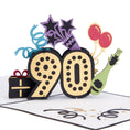 Load image into Gallery viewer, Close up image of 90th Birthday Pop Up Card
