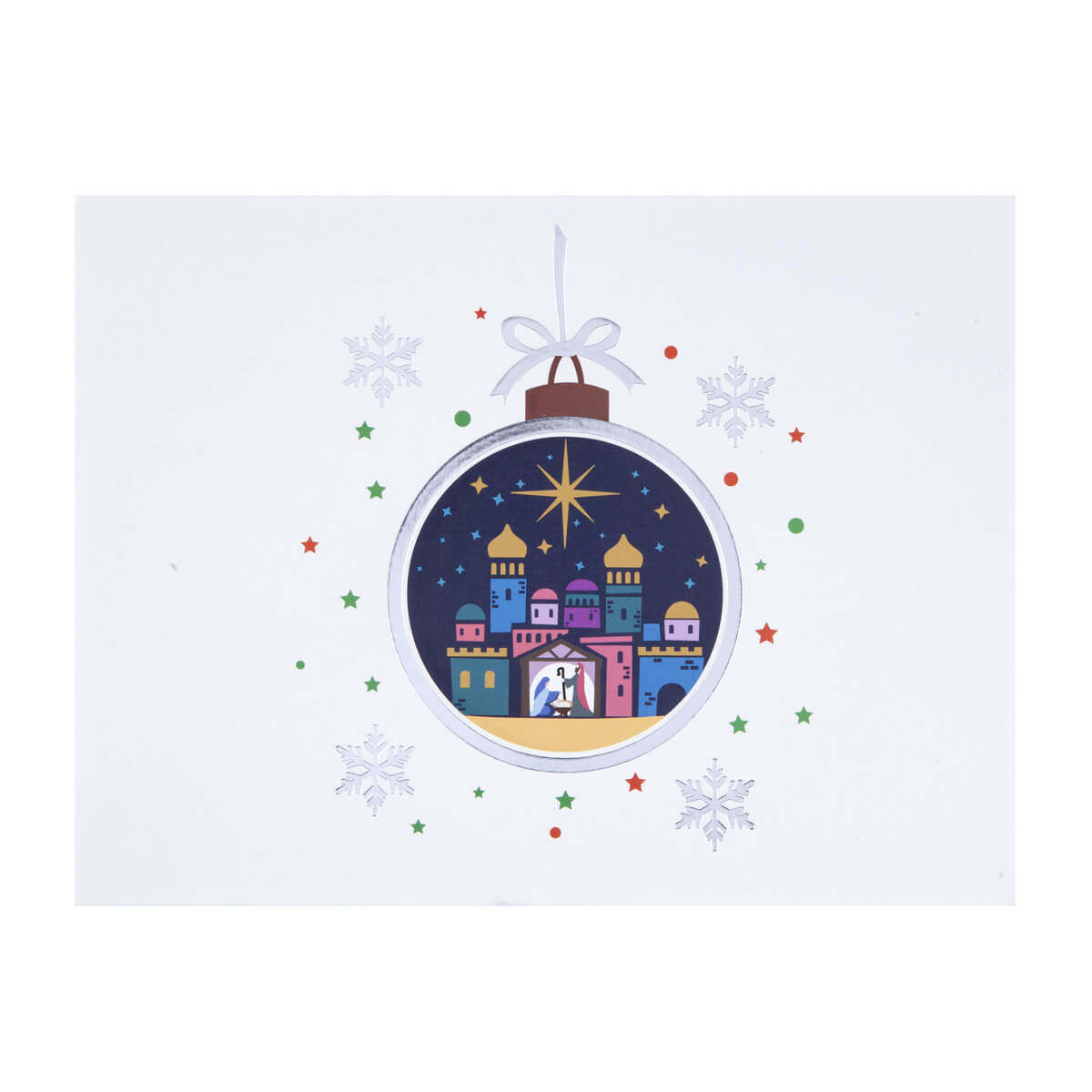 Bethlehem Nativity Pop Up Christmas Card - Close Up Image On White Background