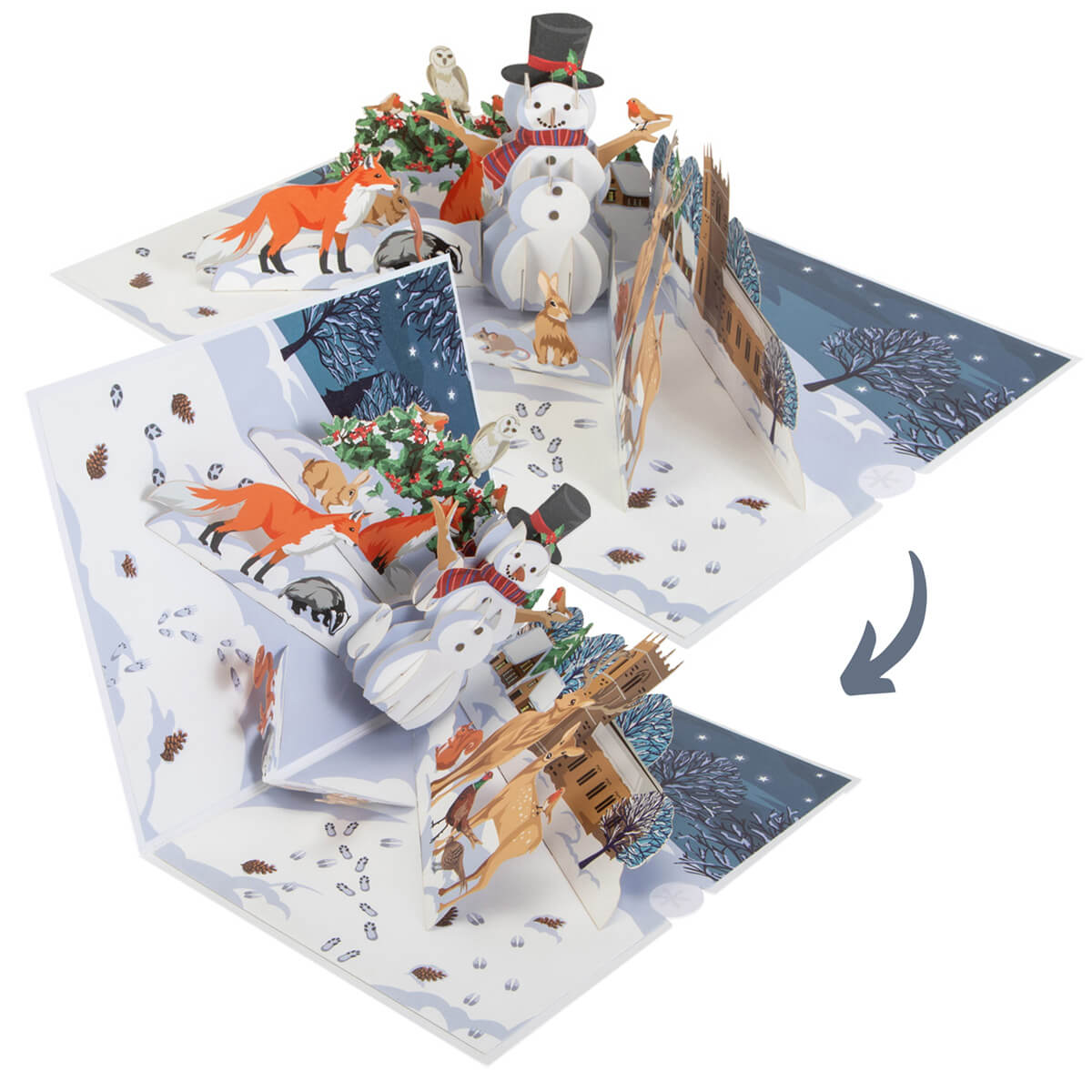 image of christmas pop up card closing