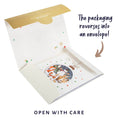 Load image into Gallery viewer, Winter Woodland Pop Up Card eco sustainable packaging reverses to become gifting envelope
