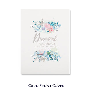 Diamond Wedding Anniversary Card for 60th Wedding Anniversary Gift - image of front cover which reads 'diamond weddings deserve celebrating'