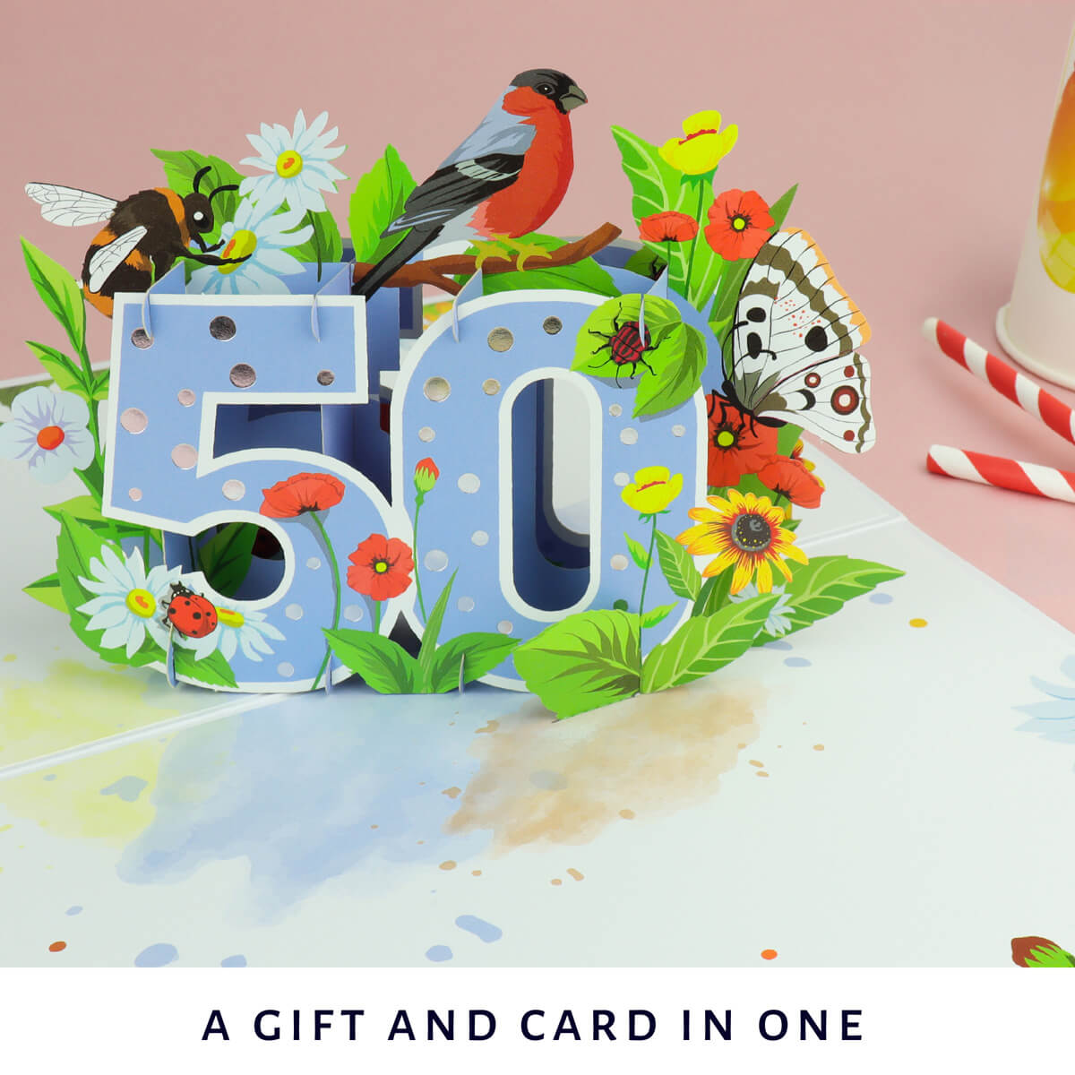 50th birthday pop up card uk for her