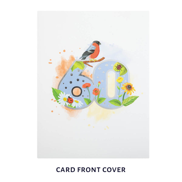 60th Birthday Floral Pop Up Card - Image 2