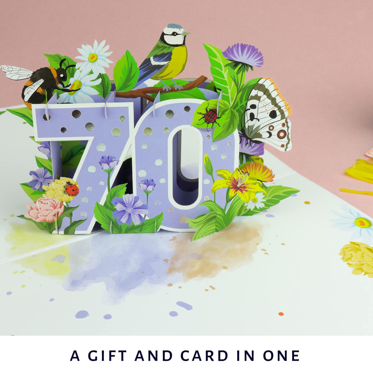 Pretty Floral 70th Birthday Pop Up Card For Her UK | 70th Card - Cardology