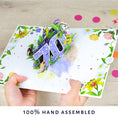 Load image into Gallery viewer, image of handmade floral 70th birthday pop up card being held open
