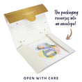 Load image into Gallery viewer, image of floral 70th birthday pop up card sustainable reversible eco packaging that reverses to become gifting envelope
