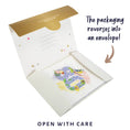 Load image into Gallery viewer, image of floral 80th birthday pop up card sustainable reversible eco packaging that reverses to become gifting envelope
