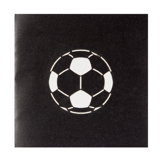 close up image of football pop up birthday card cover