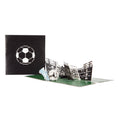 Load image into Gallery viewer, image of football pop up card fully open with cover behind it on a white background

