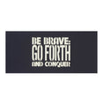 Load image into Gallery viewer, Close up image of Forth Rail Bridge Pop Up Card black cover which reads "Be Brave, Go Forth and Conquer"
