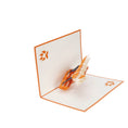 Load image into Gallery viewer, fox pop up card featuring an orange and white 3D fox, half open at 90 degrees
