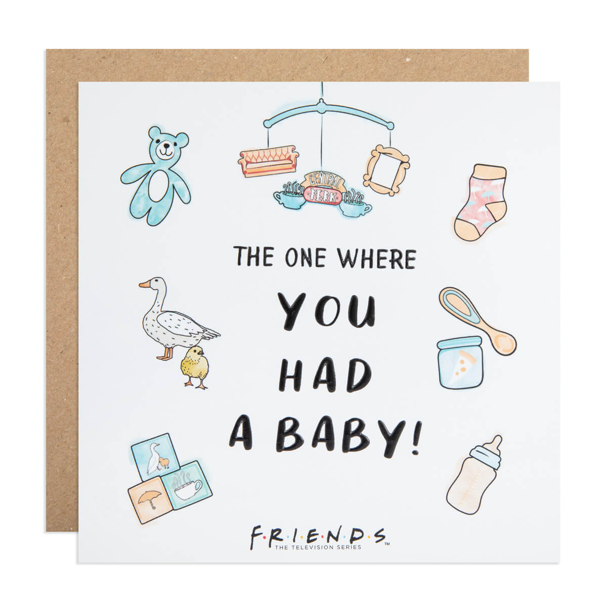 Friends TV Show New Baby Card.  The card reads 'The One Where You Had A Baby!'