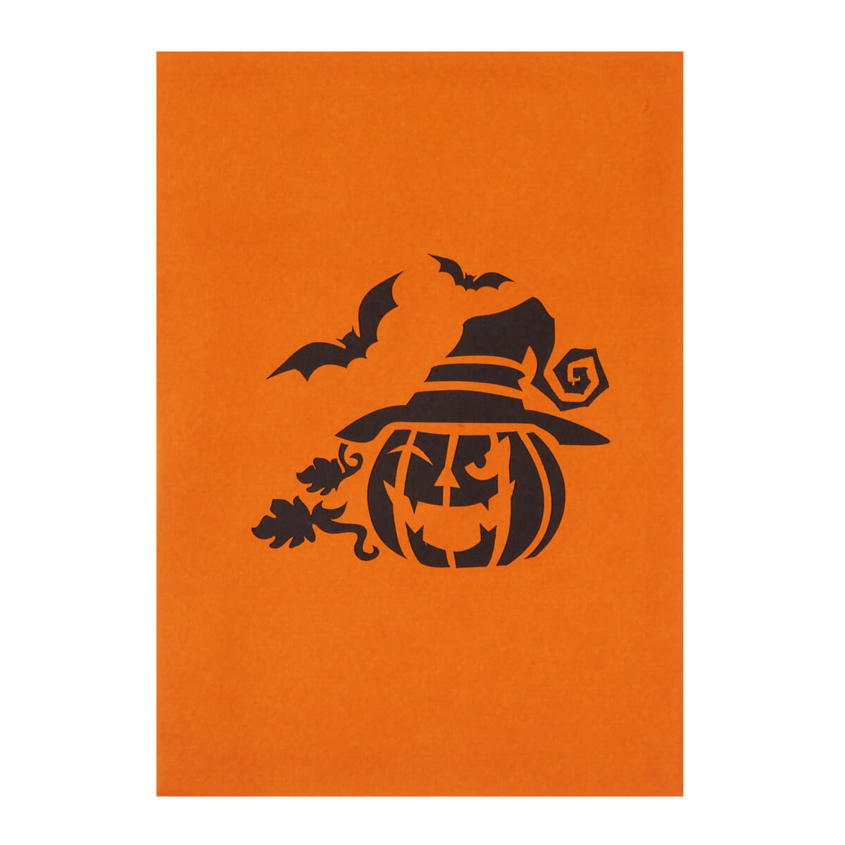 close up image of halloween pop up card featuring a spooky pumpkin wearing a witches hat