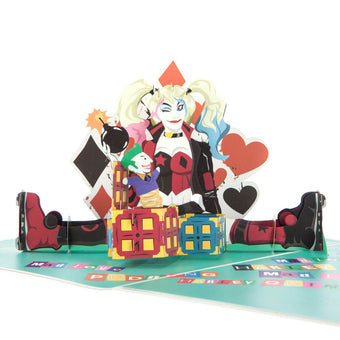 DC Comics Harley Quinn Pop Up Card - Close Up Image
