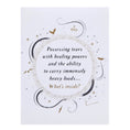 Load image into Gallery viewer, Close up image of Harry Potter Fawkes Pop Up Card Cover which reads "Possessing Tears with healing powers and the ability to carry immensely heavy loads...what's inside?"
