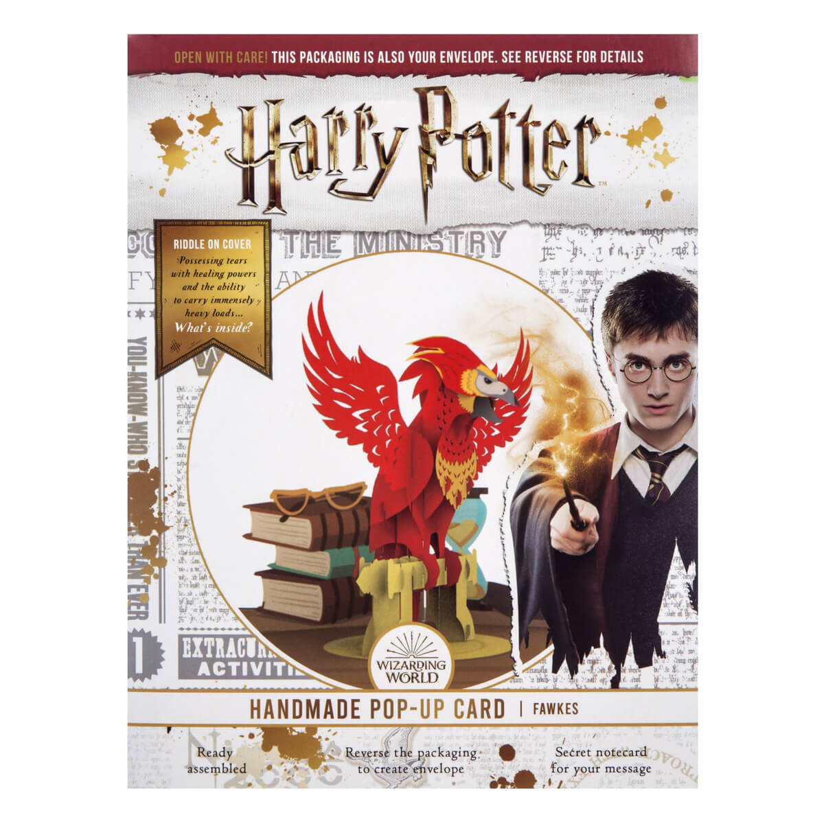 Image of Harry Potter Fawkes Pop Up Card official packaging