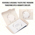 Load image into Gallery viewer, Image of reversible and reusable packaging which transforms into a Hogwarts Envelope
