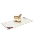 Load image into Gallery viewer, Highland Stag Pop Up Card, fully open at 180 degrees
