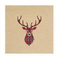 Load image into Gallery viewer, Highland Stag Pop Up Card cover featuring a stags head in red tartan in the middle of a light brown cover
