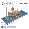 Load image into Gallery viewer, Image of Hogwarts Castle Pop Up Card open and annotated with the dimensions
