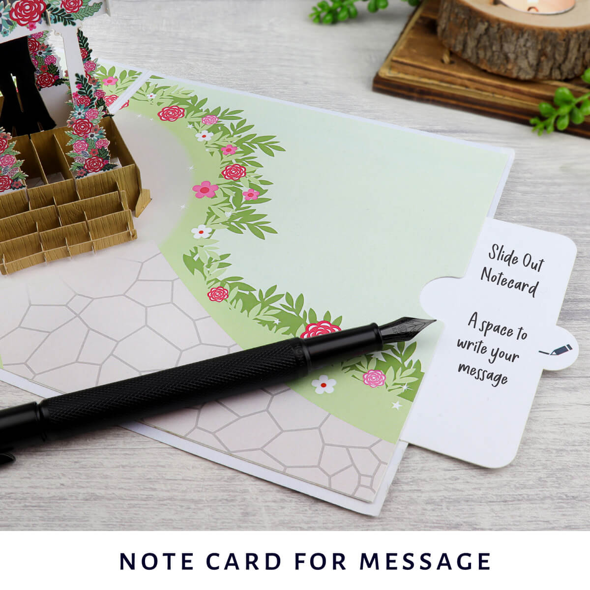 Gay Wedding Pop Up Card - Slide Out Notecard where you can write a personal message