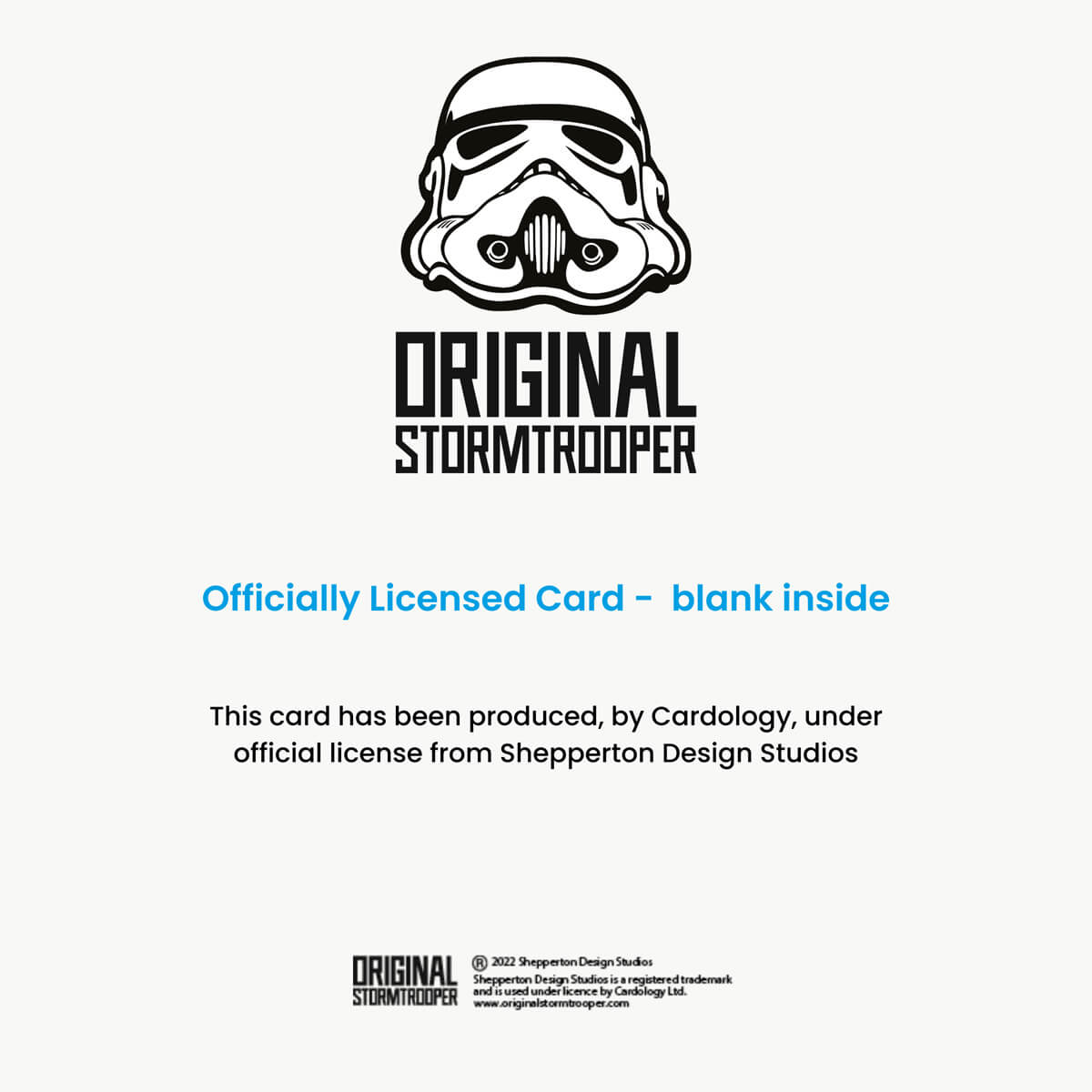 Original Stormtrooper - Officially Licensed Card - Blank Inside - This card has been produced by Cardology under official license from Shepperton Design Studios