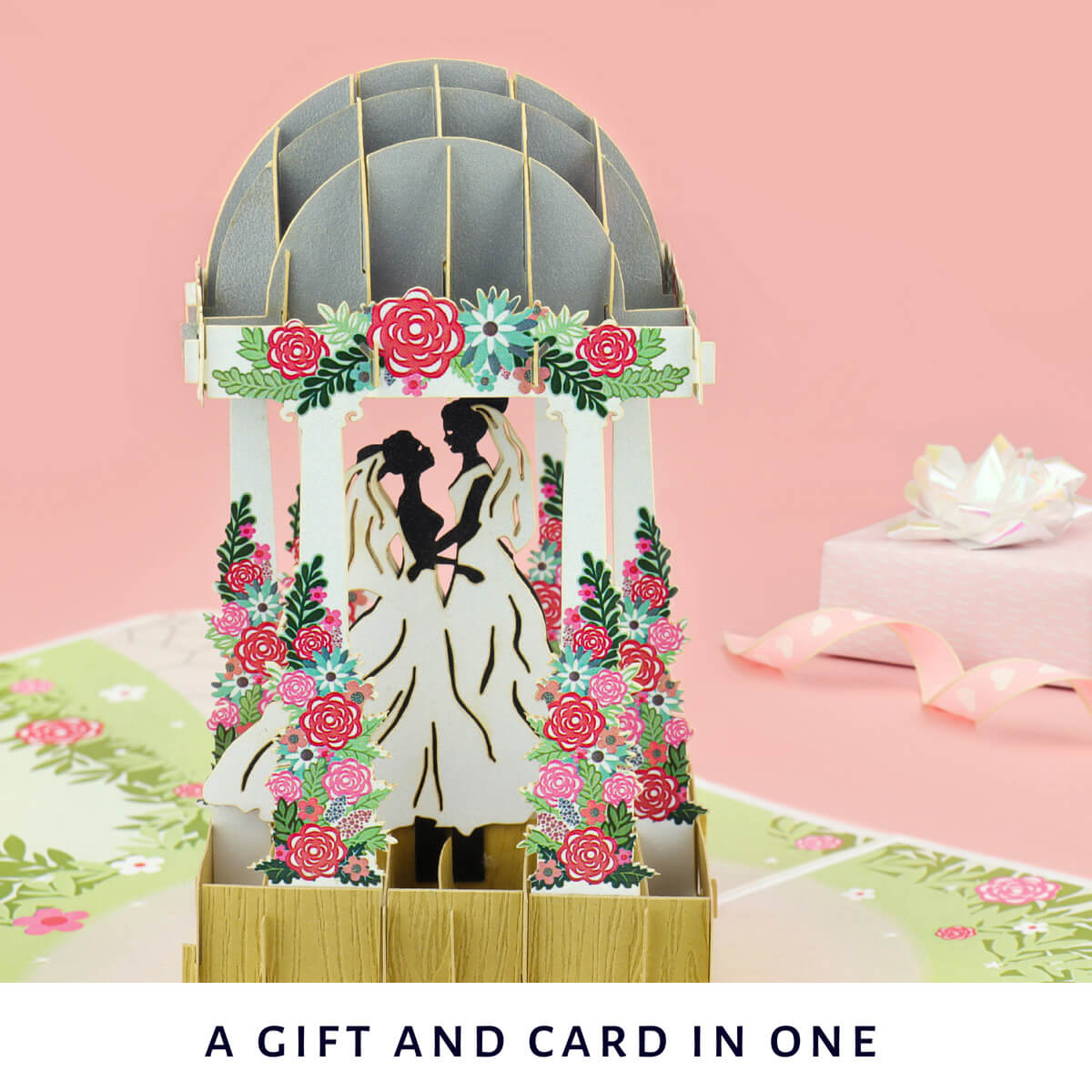 Lesbian Wedding 3D Card - A Gift and Card in One